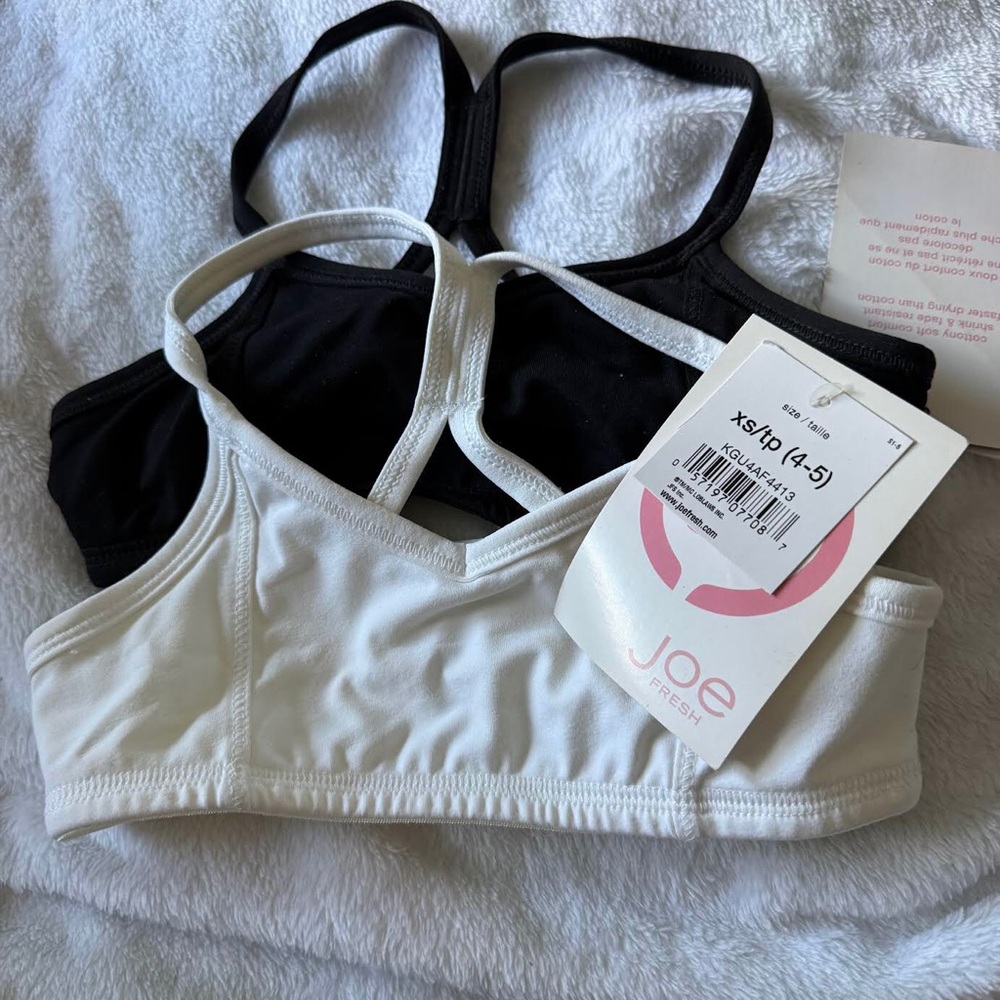 Joe Fresh Black & White Racerback Sports Bralettes - Twin Pack set